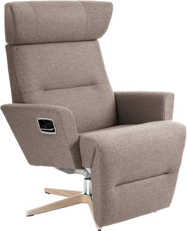 Conform Relieve recliner - Svingfot ubehandlet eik/alu stoff Sheford mole - Produktbilde