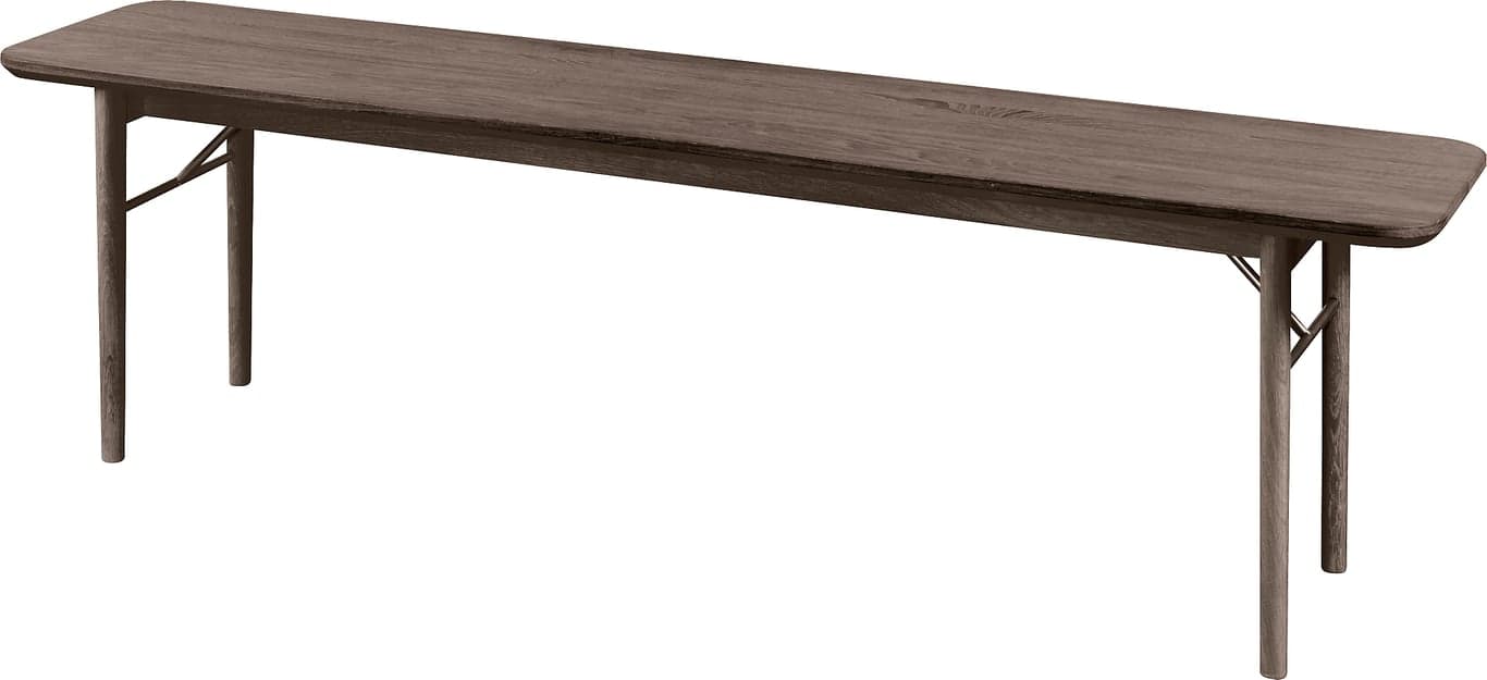 benk med 3-sitteplasser, mocca , eik, lakk
