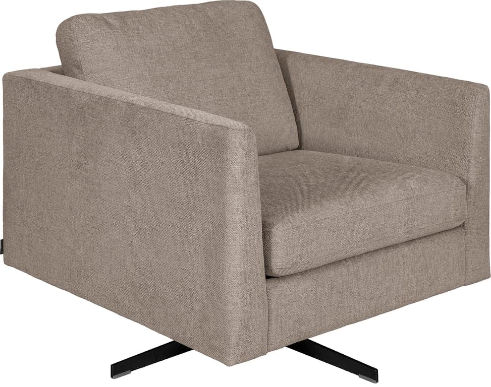 Med svingbart understell, stoff Baffin dark beige, armlen 27